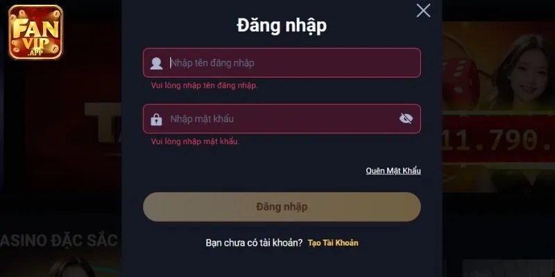 Chi tiết thao tác đăng nhập FANVIP dễ dàng ai cũng làm được